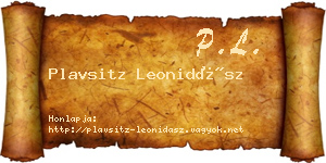 Plavsitz Leonidász névjegykártya